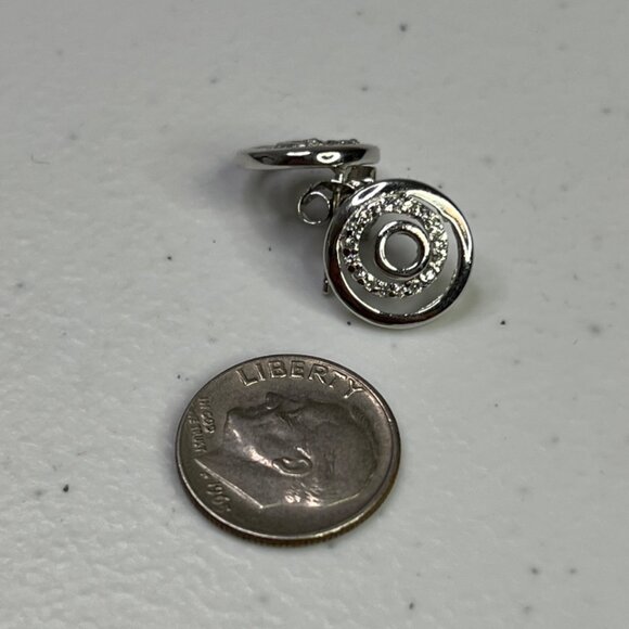 Silver-Tone Circular Stud Earrings With Sparkling Detailing - Picture 5 of 7